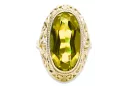 Vintage style Ring Peridot 14K Yellow gold vrc184y